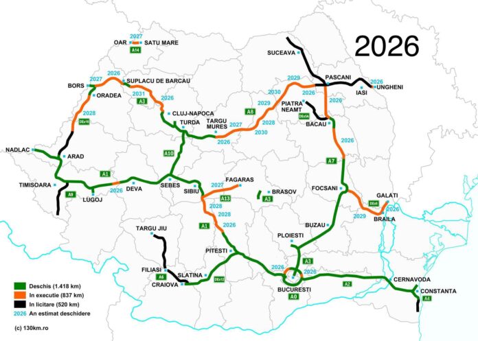 România va avea 285 km de autostrăzi în 2026