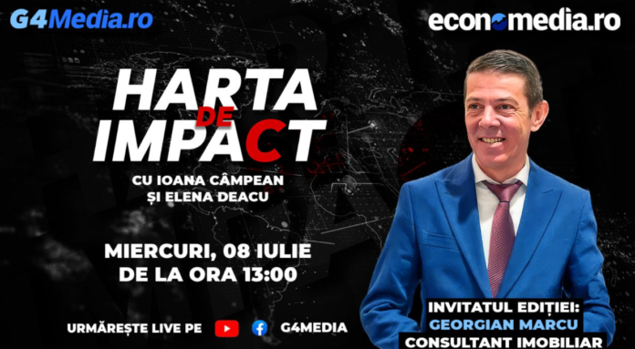 Georgian Marcu, broker și consultant imobiliar, invitat miercuri la emisiunea „Harta de impact”, realizată de G4Media și Economedia.