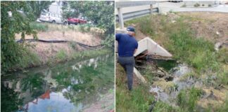 FOTO. Control în urma unei sesizări de la Tion: Garda de Mediu a descoperit foraje fără avize, iar ANIF a curățat gunoaiele din canal.
