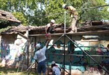 FOTO. Se desfășoară lucrări la Uszoda! Ambulanța pentru Monumente a început restaurarea și asigurarea siguranței.