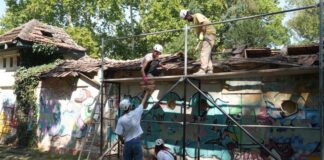 FOTO. Se desfășoară lucrări la Uszoda! Ambulanța pentru Monumente a început restaurarea și asigurarea siguranței.