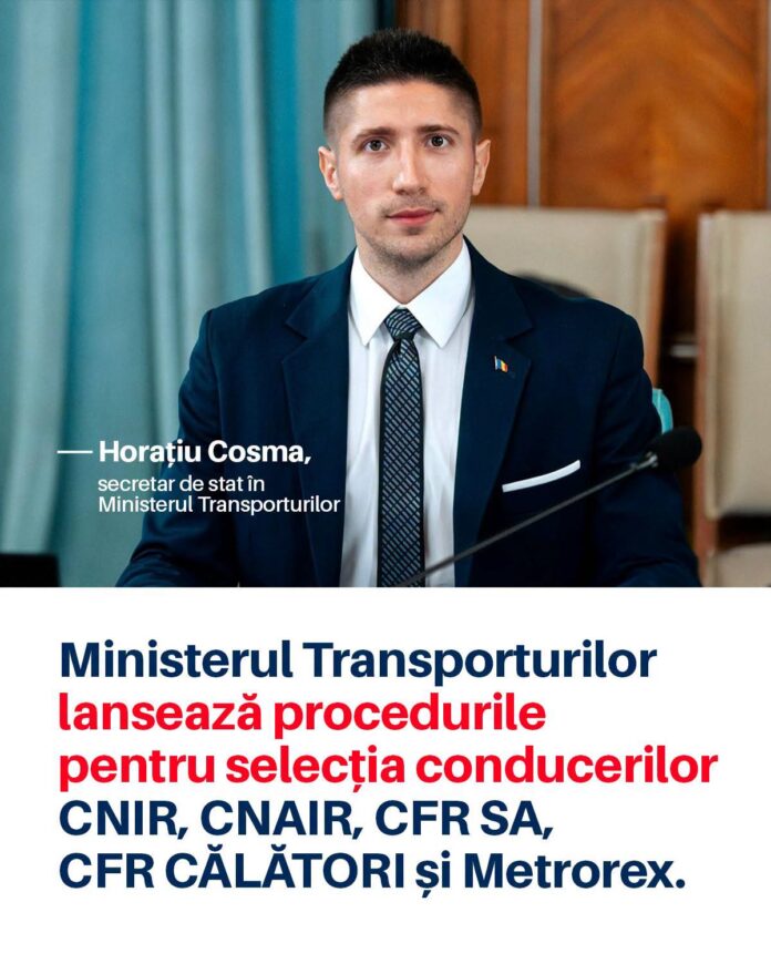 „România are nevoie de voi”. Apelul unui oficial din Ministerul Transporturilor adresat profesioniștilor care doresc să conducă CNAIR, CNIR, CFR și Metrorex.