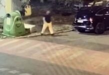 VIDEO. „Distracția de noapte” a unui timișorean. Mercedes lăsat la gunoi, amendă de 45.000 de lei.