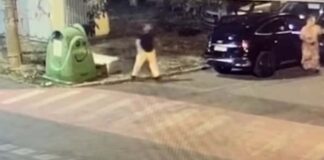 VIDEO. „Distracția de noapte” a unui timișorean. Mercedes lăsat la gunoi, amendă de 45.000 de lei.