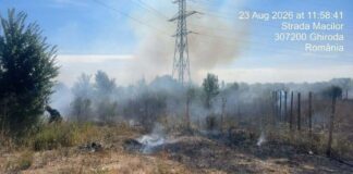 FOTO. Un foc în butoi s-a transformat într-un incendiu. Amendă de 30.000 de lei în Giarmata Vii