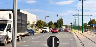 Restricții de circulație în Timișoara începând de luni. O nouă etapă a lucrărilor pe Rebreanu și intervenții la linia de tramvai lângă prefectură.