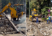 VIDEO. Lucrări la linia de tramvai de la Parcul Copiilor. STPT dorește să afle cauza deteriorării.