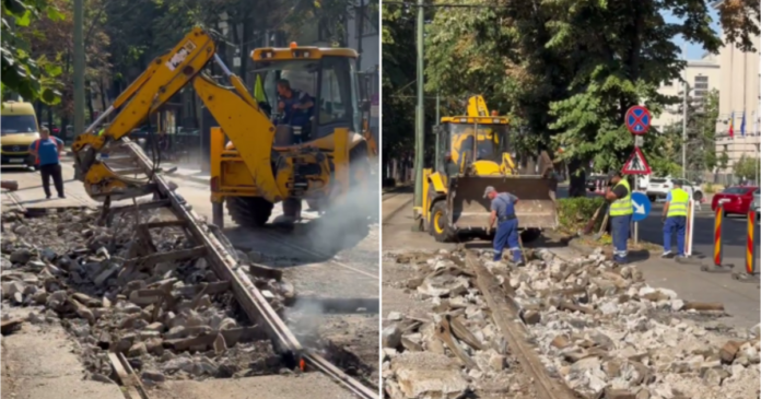 VIDEO. Lucrări la linia de tramvai de la Parcul Copiilor. STPT dorește să afle cauza deteriorării.