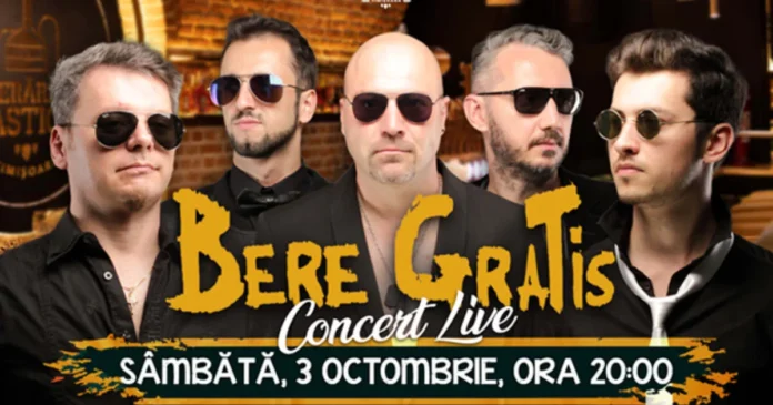 Concert de excepție în cetate: Trupa Bere Gratis concertează sâmbătă la Berăria Bastion Concert de excepție în cetate: Trupa Bere Gratis concertează sâmbătă la Berăria Bastion