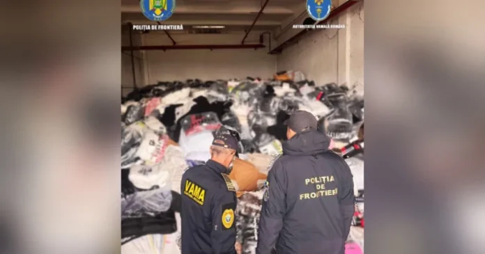 Captură record la Giurgiu: haine contrafăcute de peste 18,7 milioane de lei confiscate